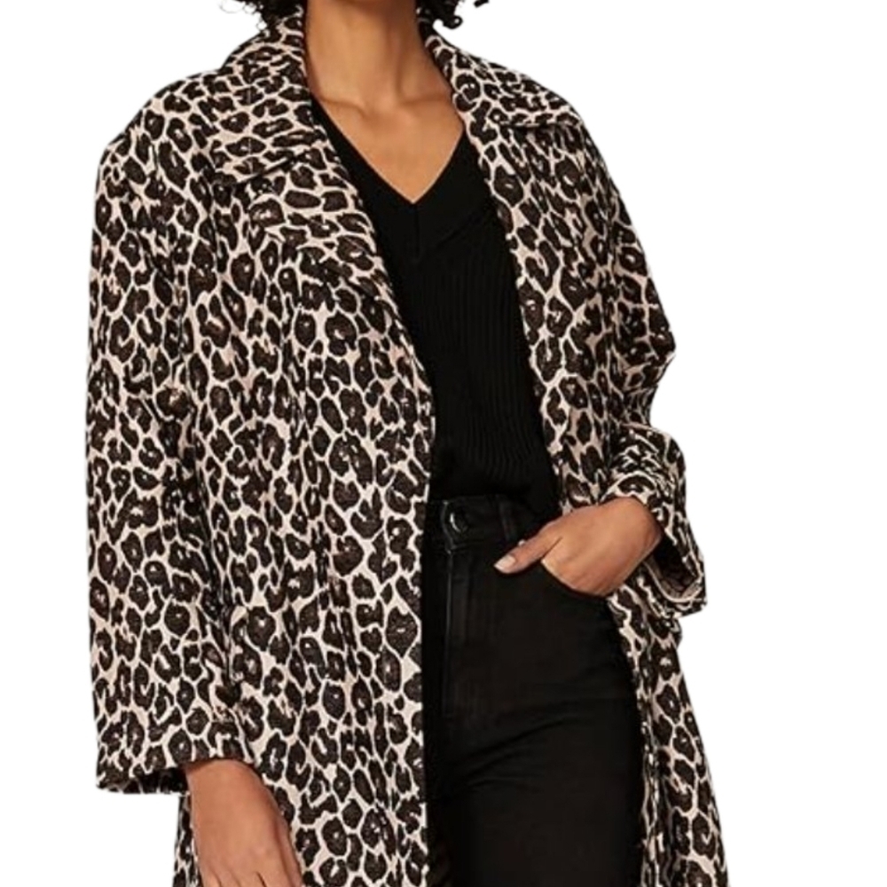 Victor Alfaro Leopard Jacquard Coat XS - Picture 10 of 15